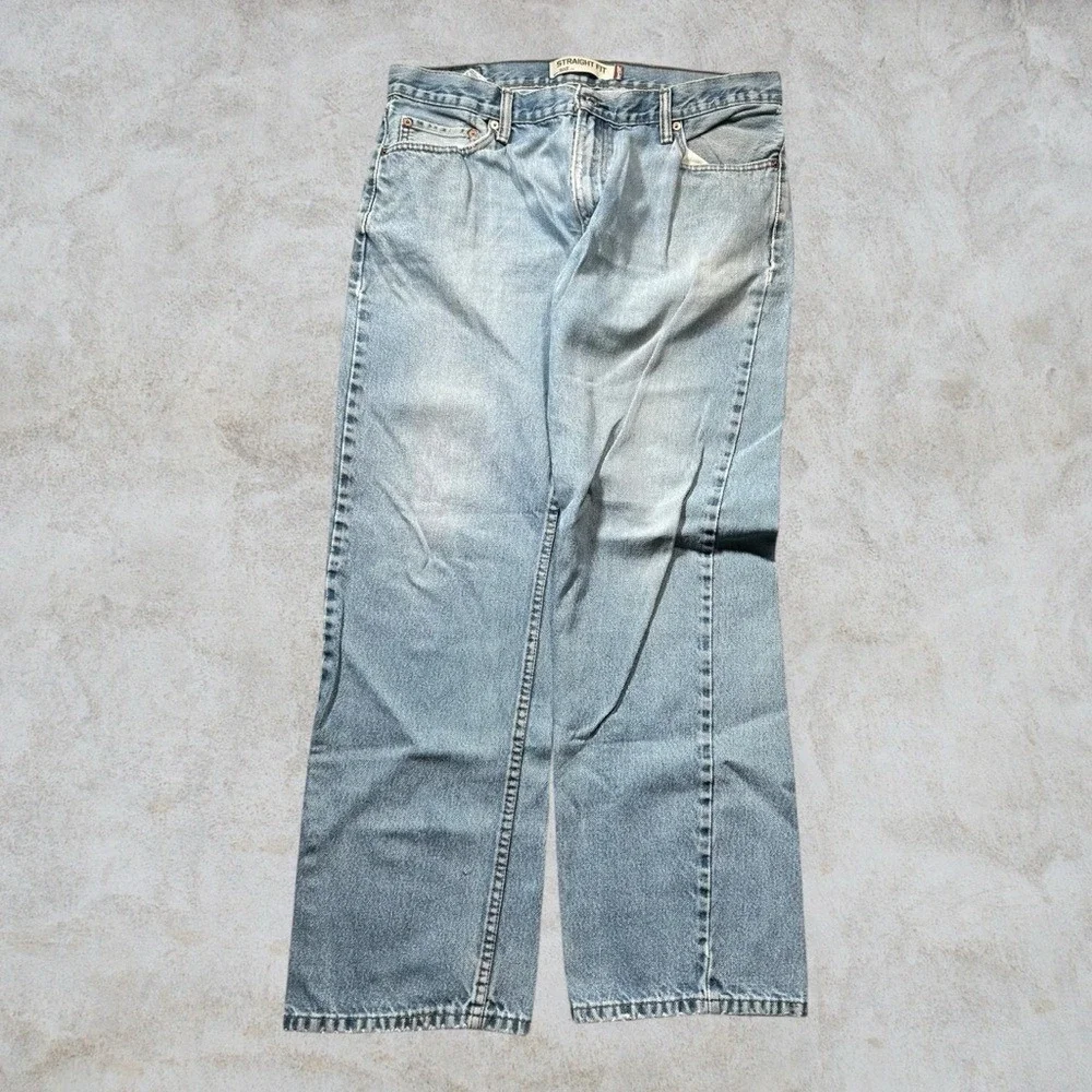 Levi's 505 Jeans Men 36x32 Blue Y2K Straight Fit Light Wash Denim Workwear 2000s